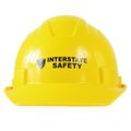 Interstate Safety Snap Lock 6Pt Ratchet Suspension Front Brim Hard Hat w/Cap-Mount Ear Muff Slots, 6-1/2" to 8", Yllw 40401